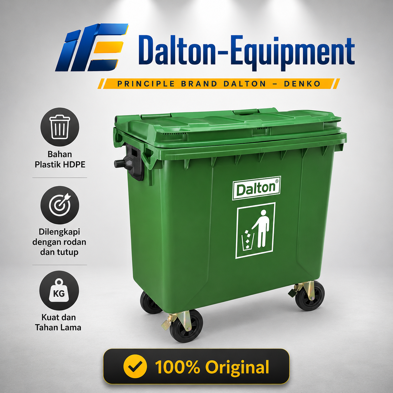 Tempat sampah besar outdoor 1100 liter dalton