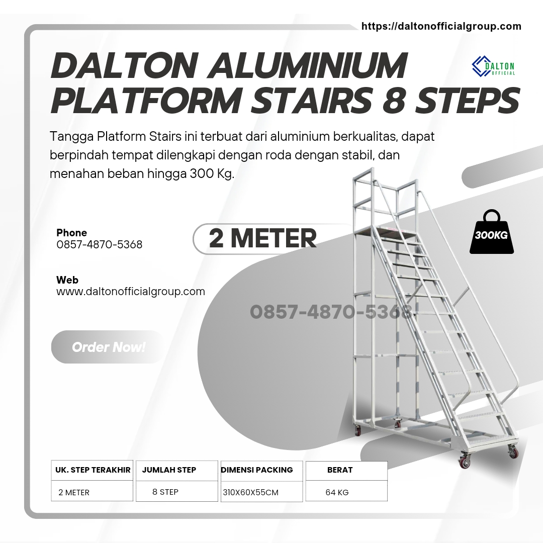 Tangga dorong Rolling Ladders Mobile stairs 2 meter - Gambar 8