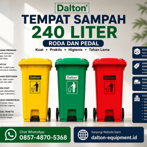 Tempat Sampah Dalton 240 Liter Roda & Pedal