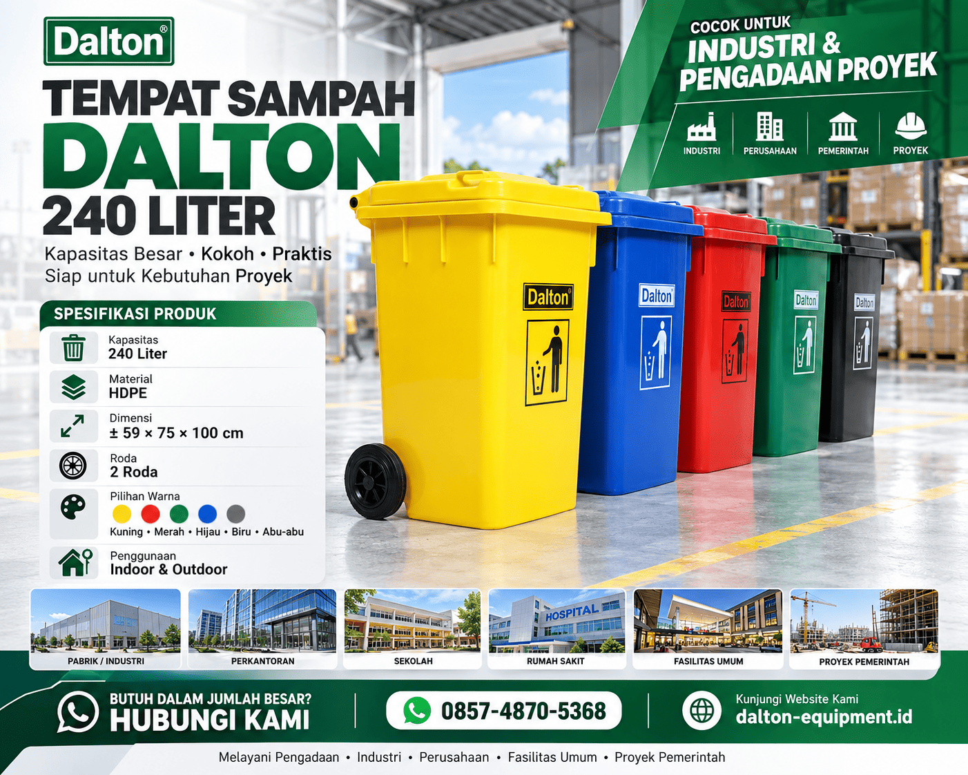 Tempat Sampah DALTON LXD 240F 240 Liter