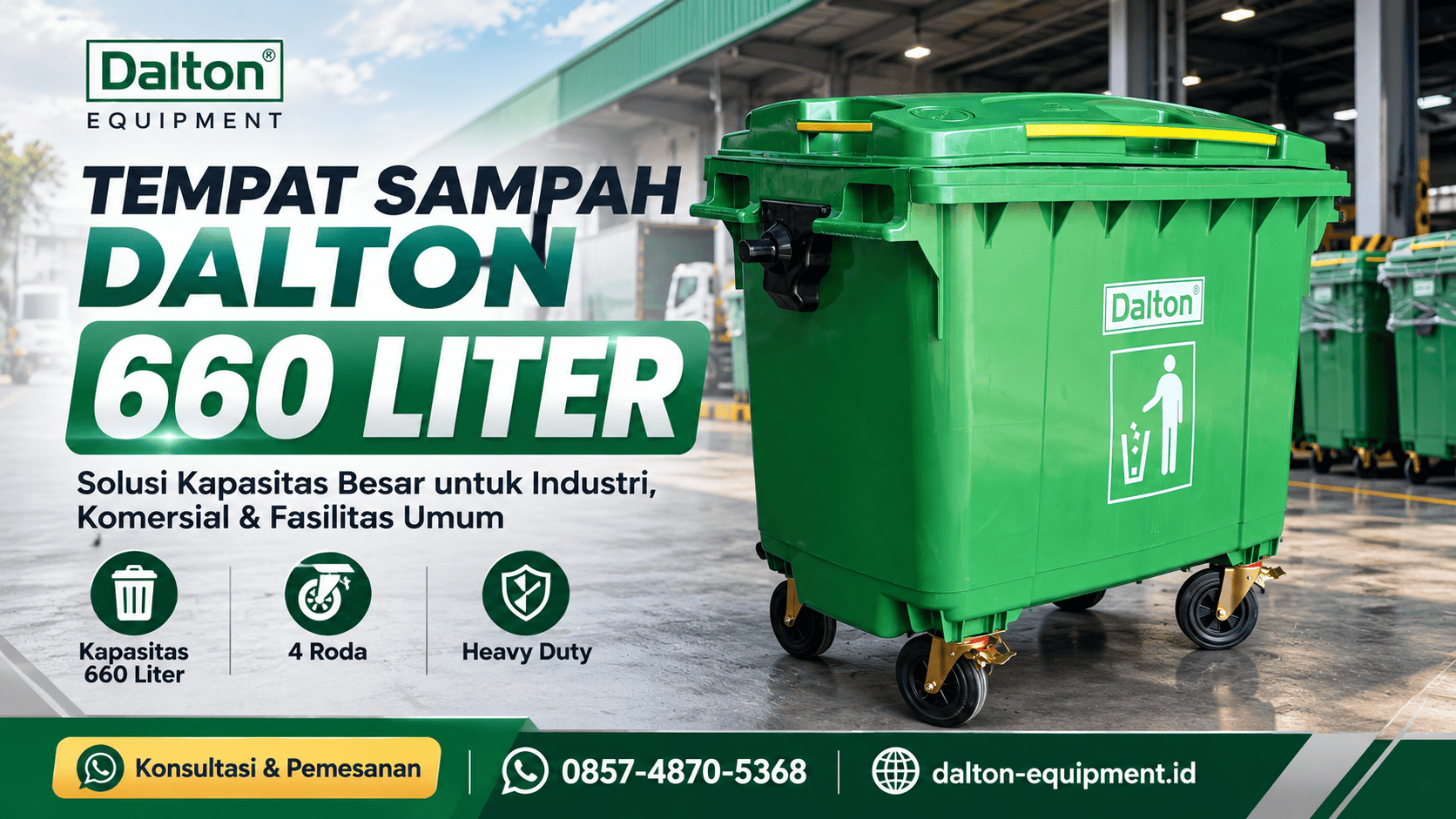 Tong Sampah Dalton 660 Liter Kapasitas Jumbo