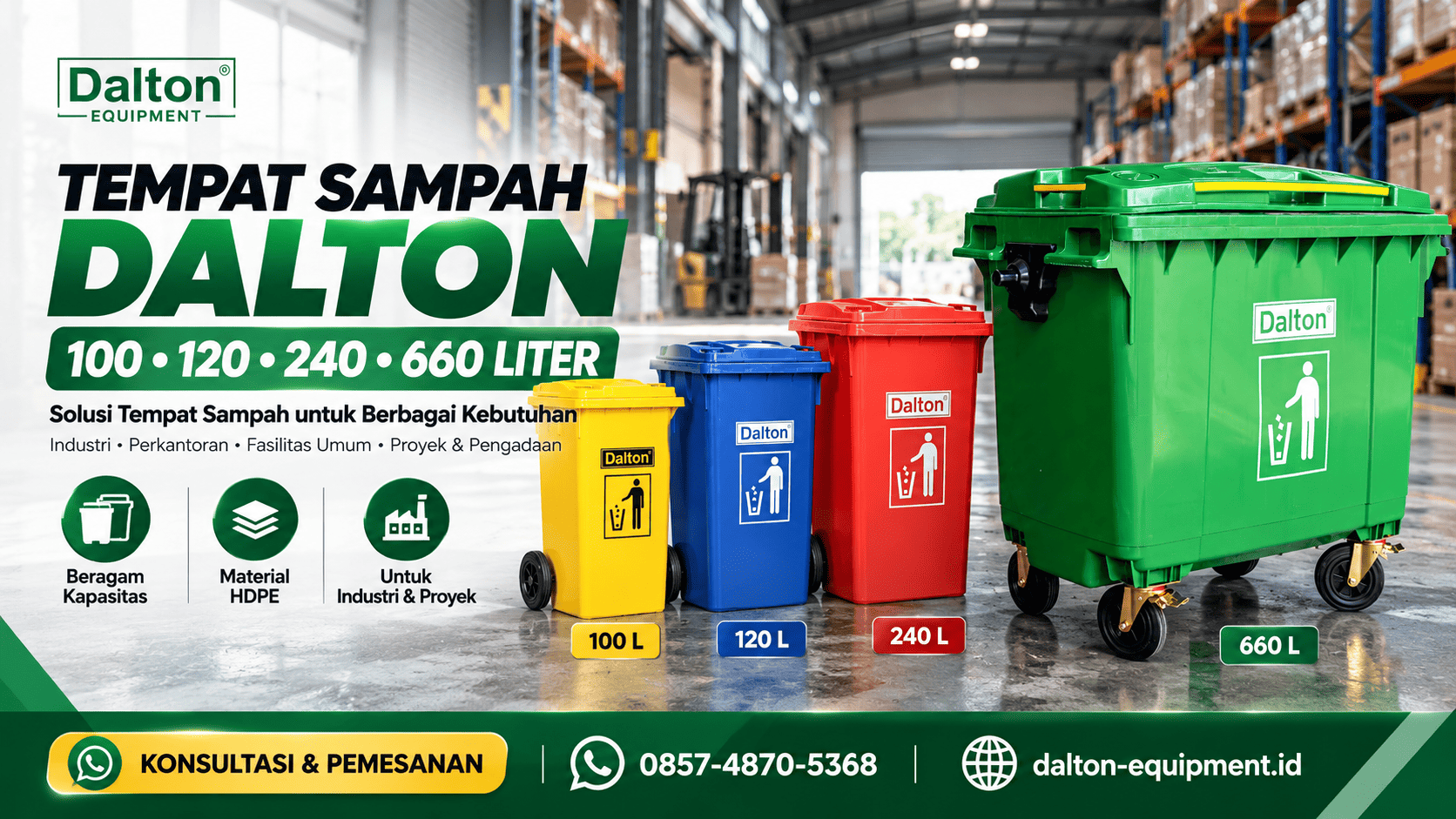 Pilihan Tong Sampah Dalton 100–660 Liter